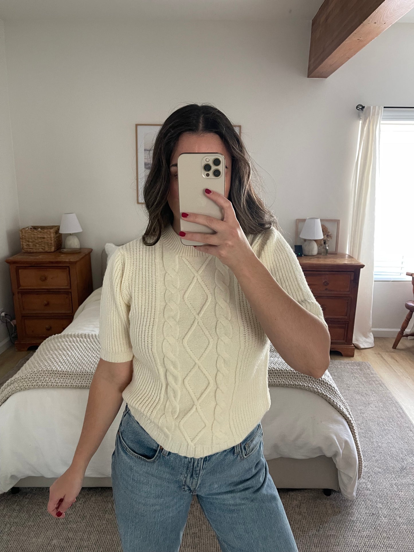 Sweetheart Cable Knit Top