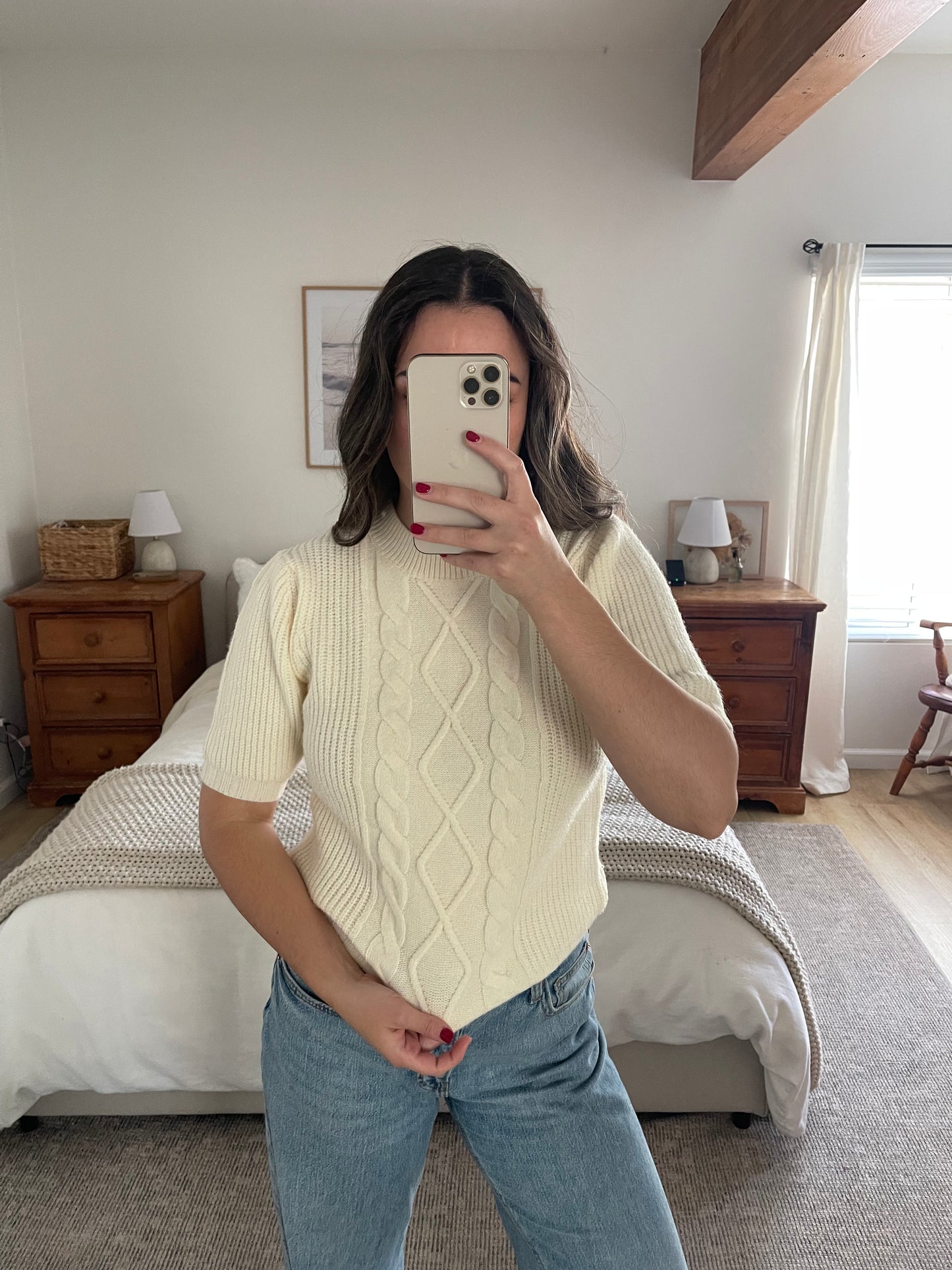 Sweetheart Cable Knit Top