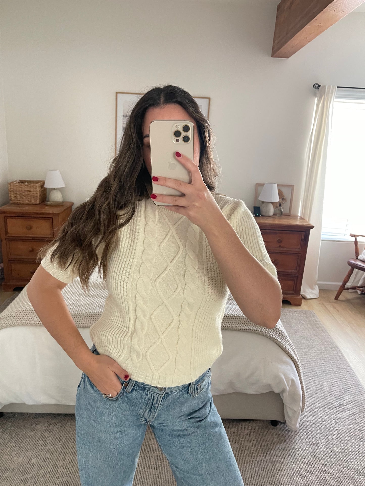 Sweetheart Cable Knit Top